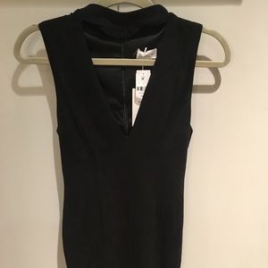 LF Black Choker Suede Dress
